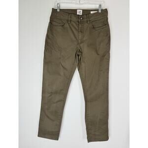 Flint and Tinder Pants Mens 31x30 Olive Green Slim Fit 5-Pocket Stretch Chino
